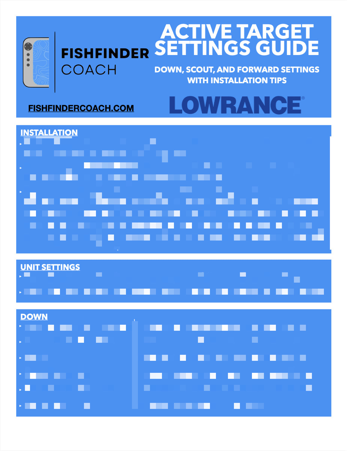 Lowrance Active Target Live Sonar Settings Guide