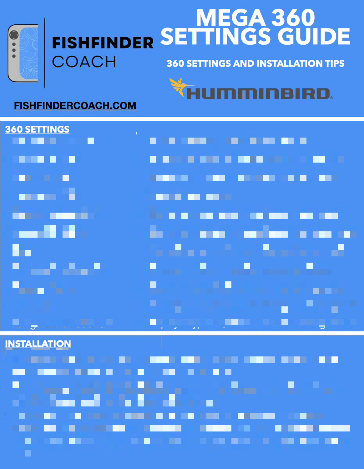 Humminbird 360/MEGA 360 Settings Guide